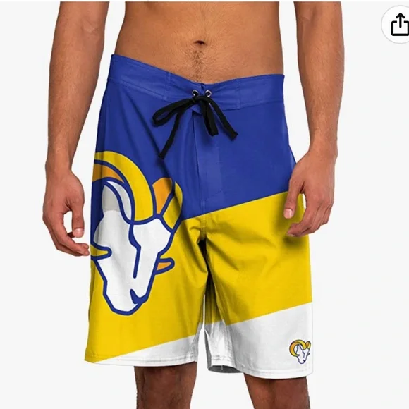 NWT NFL LA Rams Swim Trunks - Picture 1 of 8